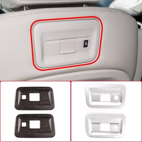 ABS Chrome/Oak grain Car Styling Seat Back USB Port Panel Frame Trim For Land Rover Discovery 5 2021-2022 Interior Accessories