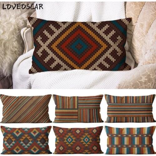 Scandinavian Boho Bohemian Knitting Stripe Plaid Terrace Cushion Sofa Throw Pillow Case Cojin 30x50 Cover Living Room Decoration