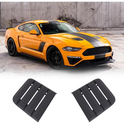 Black Hood Vent Heat Extractors Cover for 2018-2019 Ford Mustang 422083