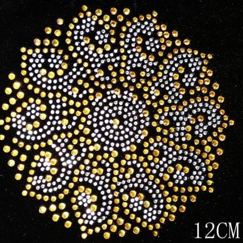 Flower strass iron on crystal transfers design iron on rhinestone motifs hot fix rhinestone motif sticker for sock