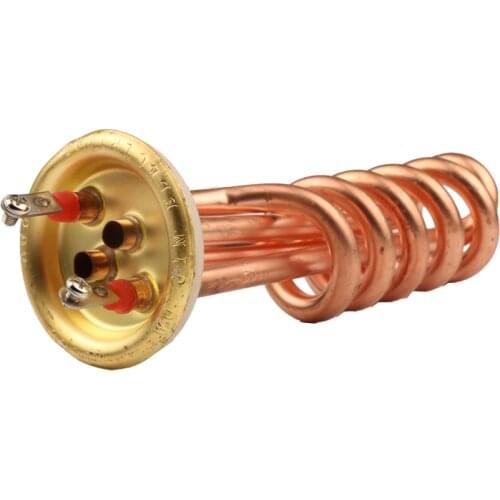 63mm Thread 220v 3000w Electric Spiral Brass Heating Element Tube Spiral Distilling Machine Heating Tube Steam Cleaner Parts