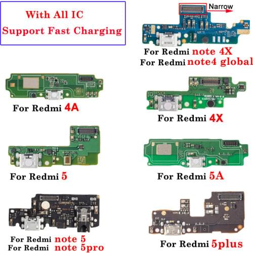 USB Charging Port Flex Support Fast Charging For Xiaomi Redmi 4 4A 4x 4pro 5 5A 5PLUS note 4 4x 5 Dock Charger Connector Flex