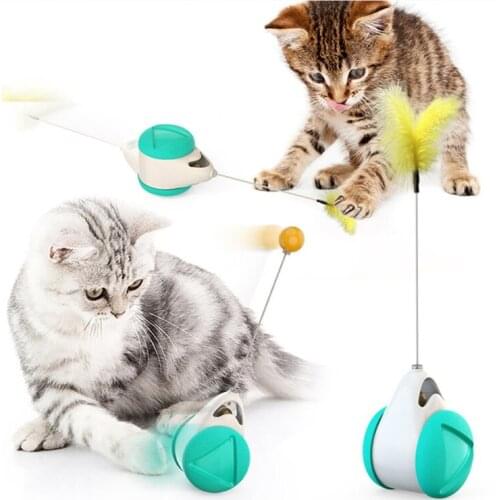Tumbler Swing Toys for Cats Kitten Interactive Balance Car Cat Chasing Toy With Catnip Funny Pet Products for