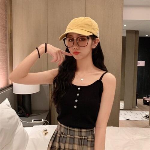 Women Crop Camis Tops Candy Color Sexy Sleeveless Top Solid Color Knitted Camisole for Women Tank Corset Top For Women