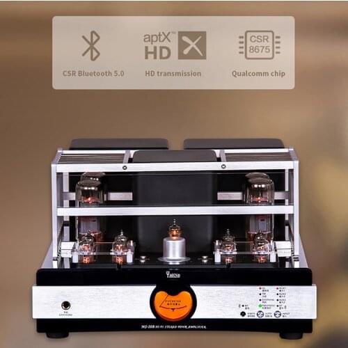 YAQIN MS-20B Bluetooth tube Amplifier HD apt-x CSR8675 HiFi vacuum tube combined push-pull home audio Amp EL34 X4 tube amplifier
