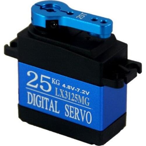 LX3125MG Blue Waterproof 25kg Large torque metal gear digital standard servo motor for RC Car RC Parts