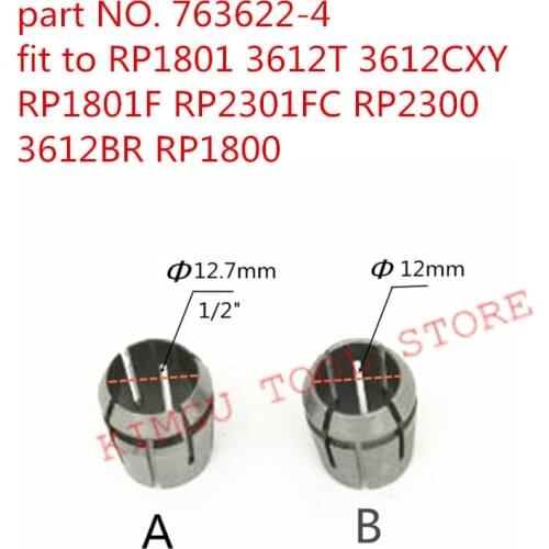 Collet Cone 1/2" 12.7mm 12mm for Makita 763622-4 763628-2 RP1801 3612T 3612CXY 3612CX RP1801F router
