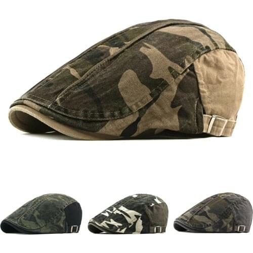 Mens Camouflage Berets Hat Golf Driving Sun Flat Cotton Gatsby hat for Men Ivy Hat Golf Driving Summer Sun Flat Cabbie Newsboy