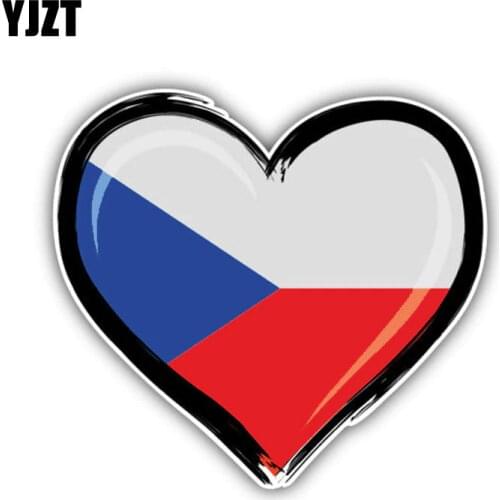 YJZT 14CM*13CM Czech Republic Car Sticker Flag Motorcycle PVC Decal Car Accessories 6-1344