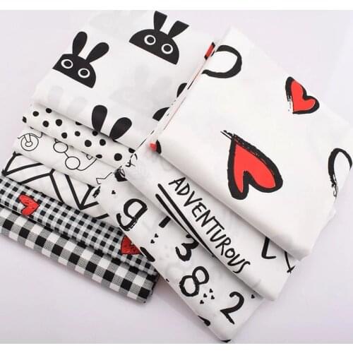 Nanchuang 9Pcs/Lot Black Series Cotton Fabric Patchwork Cloth Doll Sewing DIY Handmade Fat Quarter Hometextile Material 40x50cm