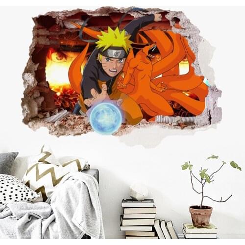 3D Posters Japan Anime Wall Stickers Boy Kids Room One Piece Luffy Kakashi Nursery Bedroom DIY Decor Waterproof Murals Wallpaper