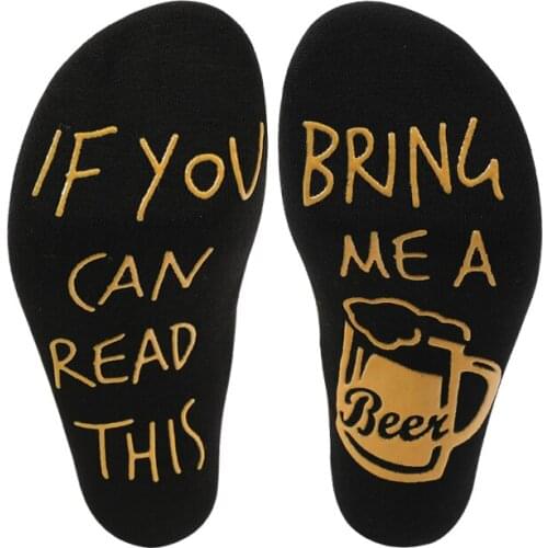 Socks Women Men Letter Print AB Side "IF YOU CAN READ THIS" Casual Spring Summer Cotton Sock for Funny Dispensing Socks Gift