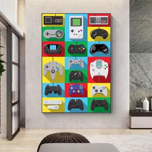 Poster Prints Hot Videogame Controllers Kids Gift Anime Comic Wall Art Picture Prints Canvas Oil Painting Home Room Decor