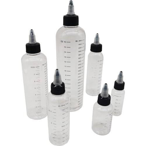 Plastic transparent pointed mouth bottle 30/50/100105/230/460ML sub-packing bottle with graduated rotating mouth lotion bottle