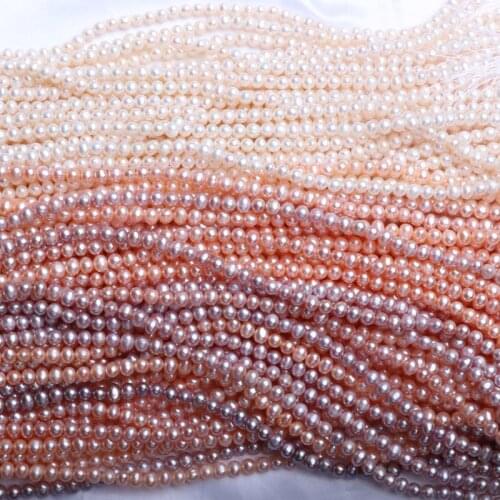 Freshwater Pearl Necklaces Round Shape with Size 5-6mm Perfect Luster Beads for DIY Fine Jewelry Loose Pearl Strands