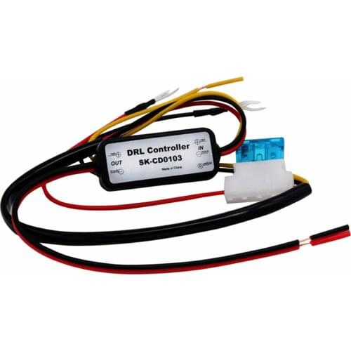 SUNKIA DRL Controller Auto Car LED Daytime Running Light Relay Harness Dimmer On/Off 12-18V Fog Light Controller