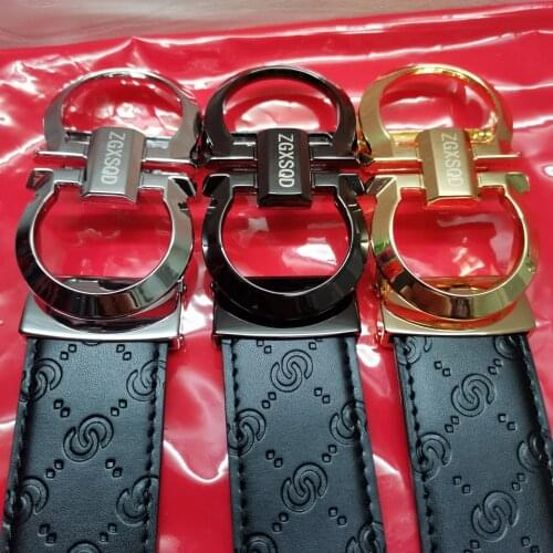 Full-grain leather Brand Men Top Quality Genuine Luxury Belts for Men Strap Male Metal Automatic Buckle designers gg belt
