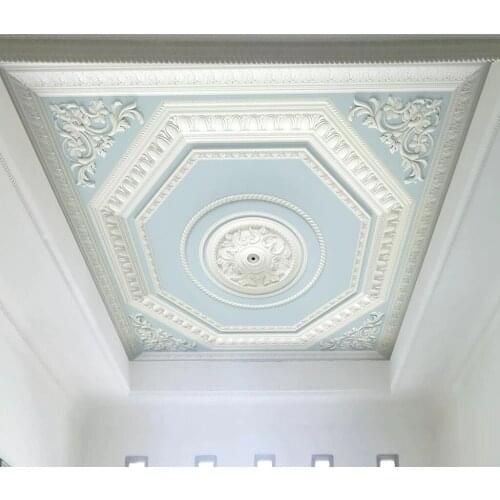 Blue relief ceilings Large Mural Waterproof Canvas Self-adhesive Removable Sticker 3D Living Room Bedroom Ceiling