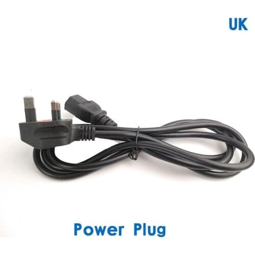 EU UK Power Supply Charger 3 Pin Cable DC AC For Video Surveillance