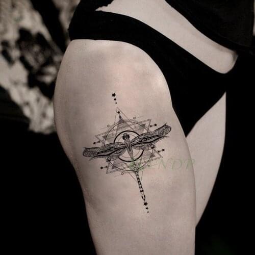 Waterproof Temporary Tattoo Sticker feather insect star arrow triangle fake tatto flash tatoo big tattoos for kid women men kid