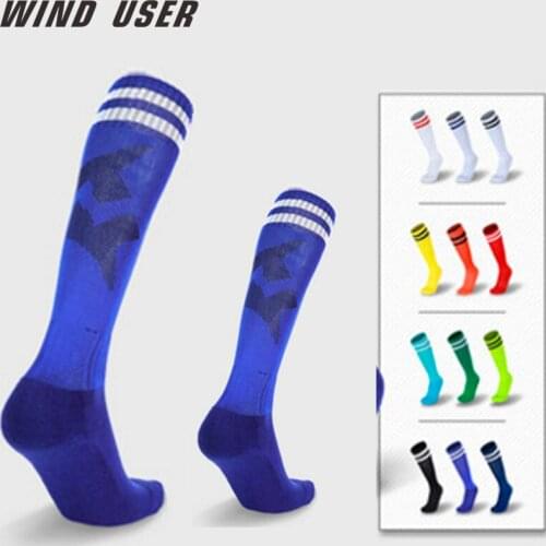Adult Sports Soccer Socks Kids Breathable thick Running Football Sock knee-high Long Stocking Compression Professional Socks Men