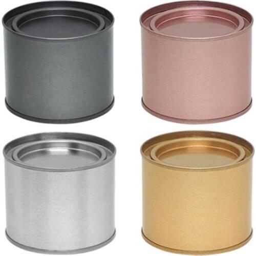 Tea Can Tins Pot Jar Comestic Containers Portable Seal Metal Tea Can Tinplate Round Candle home kitchen storage Can SN3603