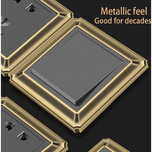 1-4 Gang 2 Way Wall Push Button Switch Retro Antique Copper Zinc Alloy Panel Household Wall Light Buttons Switch