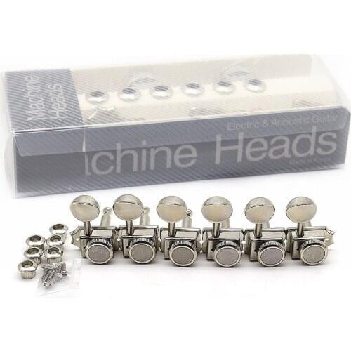1set 6R Guitar Vintage Silver Nickel Lock String Tuners Electric Guitar Machine Heads Tuners For ST TL Guitar Tuning Pegs