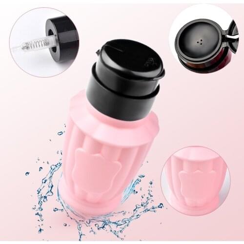 1pc Empty Pump Liquid Alcohol Dispenser Press Nail Polish Remover Cleaner Bottle Make Up Refillable Container Manicure Tools