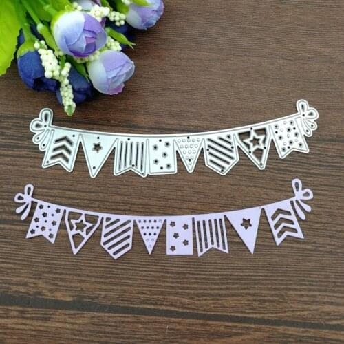 1 Pcs Steel Flag Banner Design Metal Die Cutting Dies Stencil Scrapbooking Photo Album Card Paper Embossing Craft DIY
