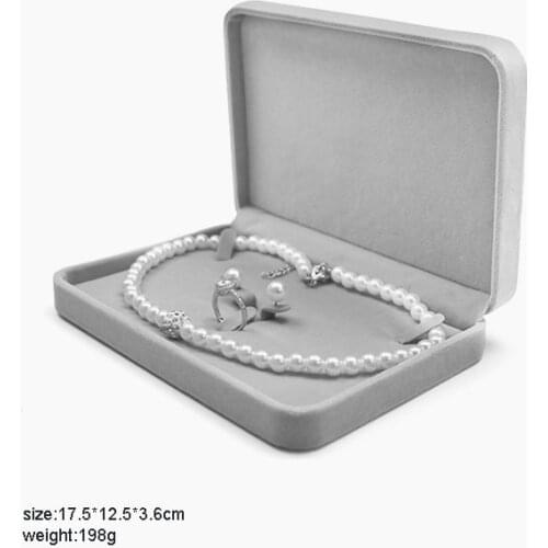 17.5*12.5*3.6cm Velvet Jewelry Display Box Earring Ring Necklace Bracelet Organizer Gift Box Bracelet Joyero Package Showcase