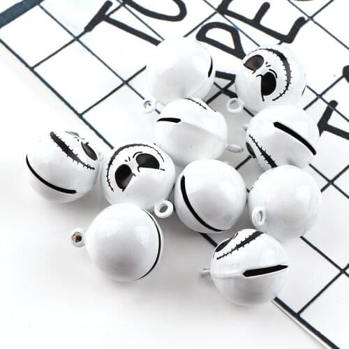 2Pcs 21mm*17mm White Copper Halloween Series Open Bells Pendant Handmade Party DIY Crafts Accessories