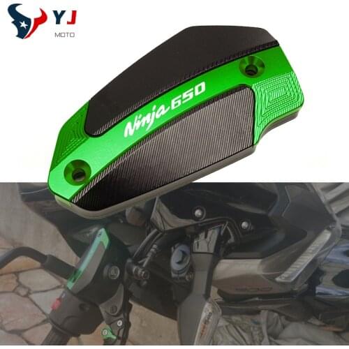 CNC Motorcycle Accessorie Front Brake Fluid Reservoir Fluid Oil Tank Cover For Kawasaki Ninja650 Ninja 650 2016 2017 2018 2019