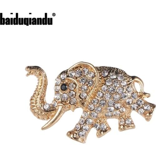 Baiduqiandu Brand New Arrival Rhinestones Pave Elephant Brooch Pins