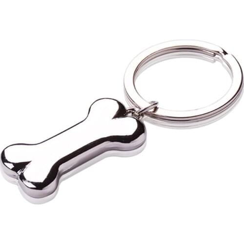 2021 Cute Dog Bone Key Chain Fashion Alloy Charms Pet Pendent Tags Key Ring Holder For Men Women Gift Car Keychain Jewelry