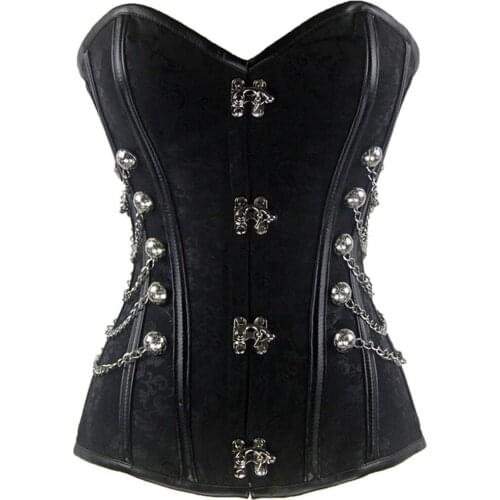 Bustier Top Sexy Chain Steampunk Corset Bustier Plus Size S-6XL Ladies Lingerie Hot Women Punk Corselets