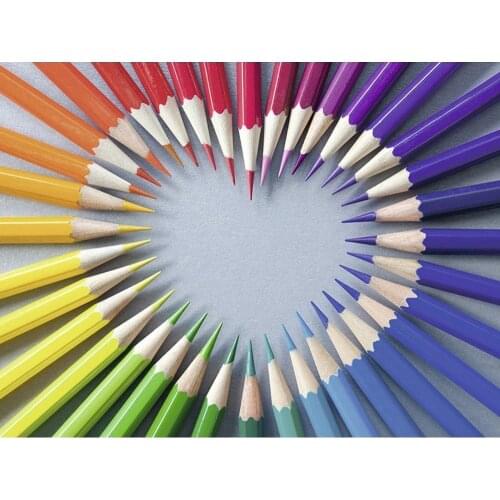 DIY Painting By Numbers Colorful Crayons Heart Oil Coloring By Numbers Wall Art Canvas Picture Hand Painted Home Decoration