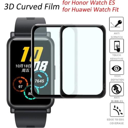 3D Curved Screen Protector for Huawei Watch Fit Strap HD Clear Full Coverage Protective Film for Honor Watch ES Cover Accessory