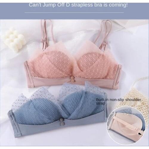Japanese Bra Briefs Set Sexy Lace Underwear Fashion Push Up Comfort Brassiere Women Small Bra Without Steel Ring Sexy Lingerie