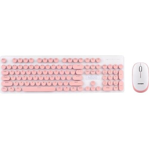 Mechanical Keyboard and Mouse Set, New N520 Punk Robot Wireless Keyboard and Mouse Set Round Key Cap for Computer,Laptops