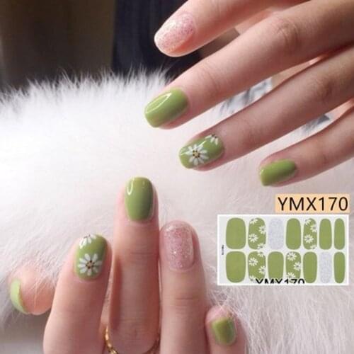 New Design Full Cover Nail Sticker Stripes Daisy Christmas Designs Decals Stickers for Nail Wrap Paper Foil Tips Tattoo Manicure