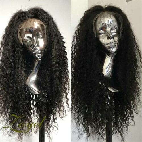 Curly Hair Lace Front Wigs for African American Synthetic Long Wigs Heat Resistant Fiber Hair for Black Women