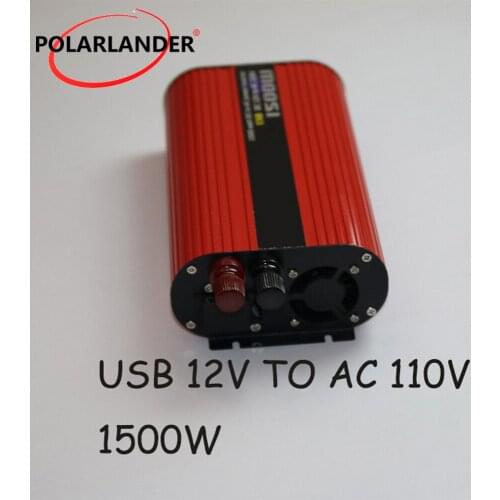 Polarlander 1500W Power Inverter Adapter Converter Power Inverter Car Vehicle USB DC 12V/24V to AC 110V/220V
