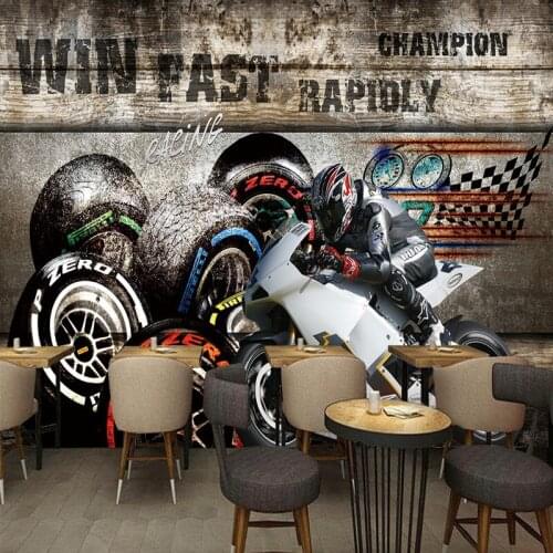Custom photo wallpaper 3D stereo Modern Background Wall Motorcycle TV Backdrop hand painted custom wallpaper lobby mural