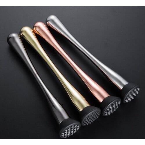 Stainless Steel Wine Tools Popsicle Sticks Ice Hammer Cocktail Masher Bartender Juice Stick Masher Lemon Mint Leaf Bar Tool