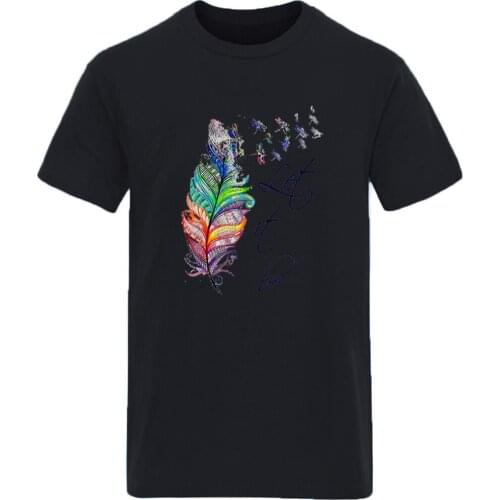 Let It Be Printing Cotton Round Neck Mens T-shirts Summer Harajuku Tops Tee Shirts Leisure Retro Outdoor 2020 Ropa De Hombre