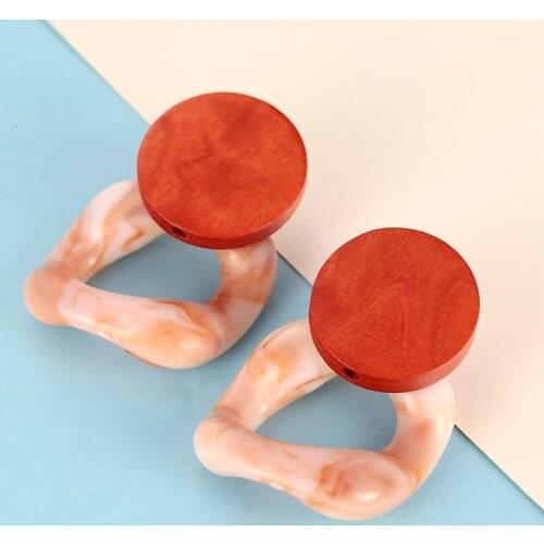 Boucle D'oreille Femme Bohemian Geometric Wood Stud Earring Fashion Simple Acrylic Earring Brincos Trendy Christmas Jewelry