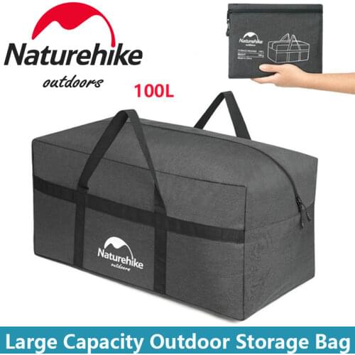 Naturehike Outdoor Camping Folding Storage Bag 45L 100L Large Capacity Unisex Travel Bag Ultralight Portable Luggage Handbags