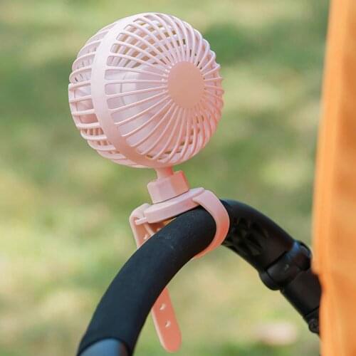 USB Rechargeable Fan with Comfortable Wrist Strap Portable Mini Clip Cooling Fan for Indoors Outdoors Baby Stroller