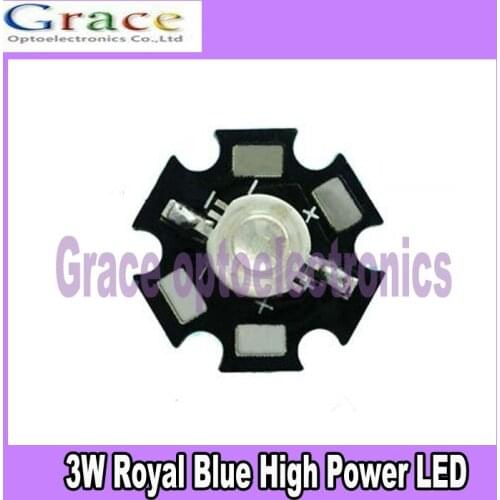 10PCS 3W Royal Blue High Power LED Emitter 700mA 450-455NM with 20mm Star PCB